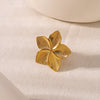 Wholesale Ins Simple Flower Geometric Design Stainless Steel Earrings For Women With 18K Furnace Vacuum Plating
