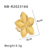 Wholesale Ins Simple Flower Geometric Design Stainless Steel Earrings For Women With 18K Furnace Vacuum Plating
