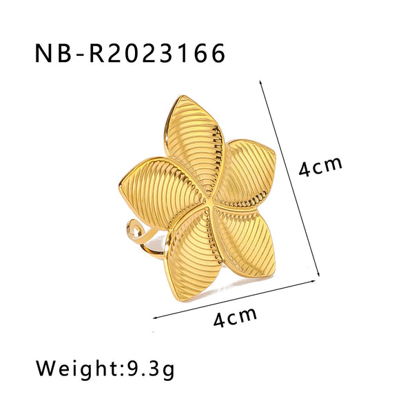 Wholesale Ins Simple Flower Geometric Design Stainless Steel Earrings For Women With 18K Furnace Vacuum Plating