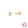 Wholesale Ins Simple Three Diamondencrusted S925 Sterling Silver Earrings With Geometric Shape And Zirconia Processing