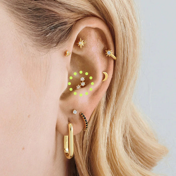 Wholesale Ins Simple Three Diamondencrusted S925 Sterling Silver Earrings With Geometric Shape And Zirconia Processing