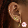 Wholesale Ins Simple Three Diamondencrusted S925 Sterling Silver Earrings With Geometric Shape And Zirconia Processing