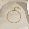 Wholesale Ins Simple Versatile Women's Summer Stainless Steel Necklace And Bracelet Set With Geometric Pattern And 18K Gold Electroplating