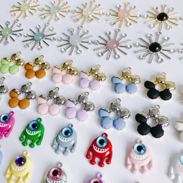 Wholesale Ins Style Alloy Jewelry With Sunflower And Little Devil Flower Bow Handmade With Electroplating