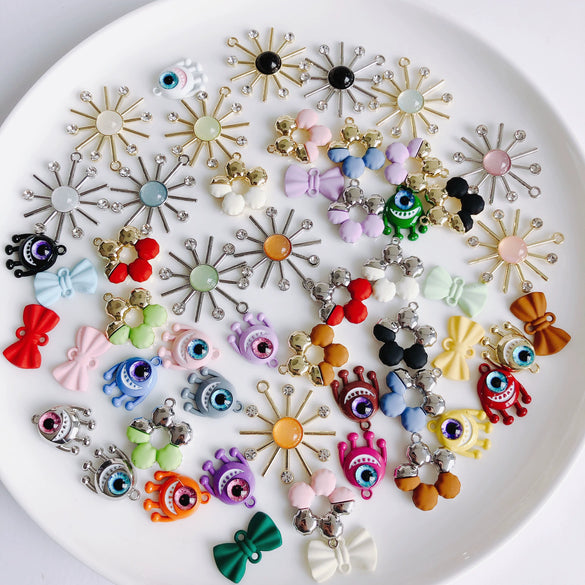 Wholesale Ins Style Alloy Jewelry With Sunflower And Little Devil Flower Bow Handmade With Electroplating