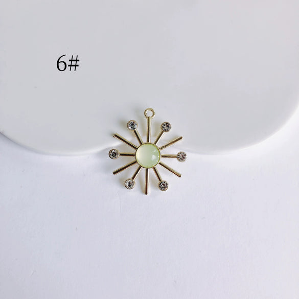 Wholesale Ins Style Alloy Jewelry With Sunflower And Little Devil Flower Bow Handmade With Electroplating