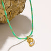 Wholesale Ins Style Animal Zodiac Stainless Steel Pendant With Braided Rope Chain Pvd Furnace Vacuum Real Gold Plated Women's Necklace Accessories