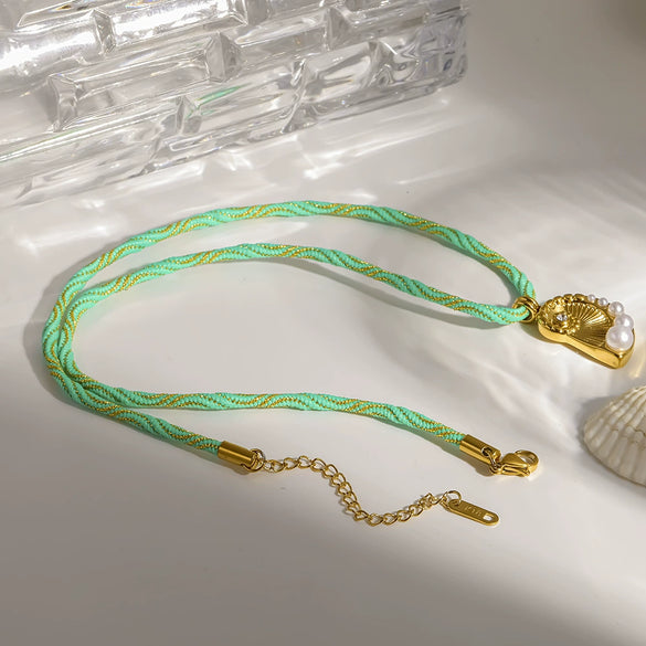 Wholesale Ins Style Animal Zodiac Stainless Steel Pendant With Braided Rope Chain Pvd Furnace Vacuum Real Gold Plated Women's Necklace Accessories