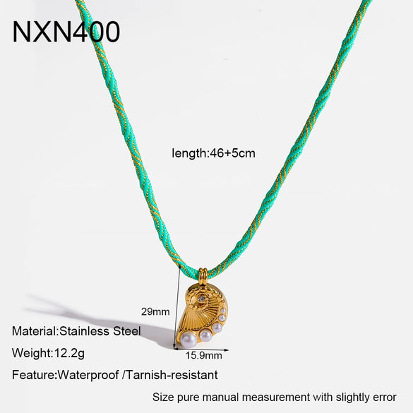 Wholesale Ins Style Animal Zodiac Stainless Steel Pendant With Braided Rope Chain Pvd Furnace Vacuum Real Gold Plated Women's Necklace Accessories
