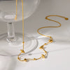 Wholesale Ins Style Animal Zodiac Stainless Steel Snake Bone Chain 18K Gold Plated Conch Pendant Necklace For Women