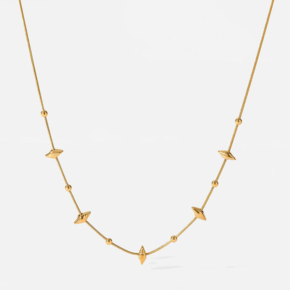 Wholesale Ins Style Animal Zodiac Stainless Steel Snake Bone Chain 18K Gold Plated Conch Pendant Necklace For Women