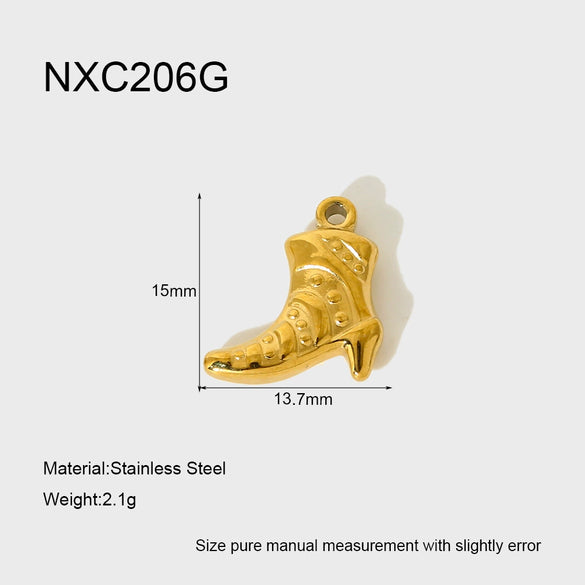 Wholesale Ins Style Cherry Flower Pearl Shoe Stainless Steel Electroplated Pendant Spacer Beads Brooch Diy Jewelry Accessories