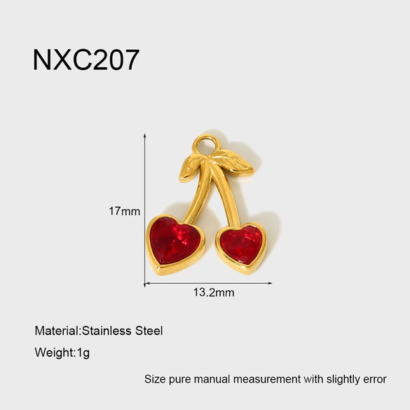 Wholesale Ins Style Cherry Flower Pearl Shoe Stainless Steel Electroplated Pendant Spacer Beads Brooch Diy Jewelry Accessories