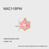 Wholesale Ins Style Colorful Flower Dripping Oil Stainless Steel Goldplated Pendant Jewelry Accessories For Women