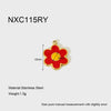 Wholesale Ins Style Colorful Flower Dripping Oil Stainless Steel Goldplated Pendant Jewelry Accessories For Women