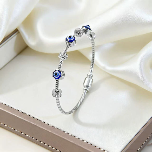 Wholesale Ins Style Devil's Eye Electroplated Stainless Steel Bracelet