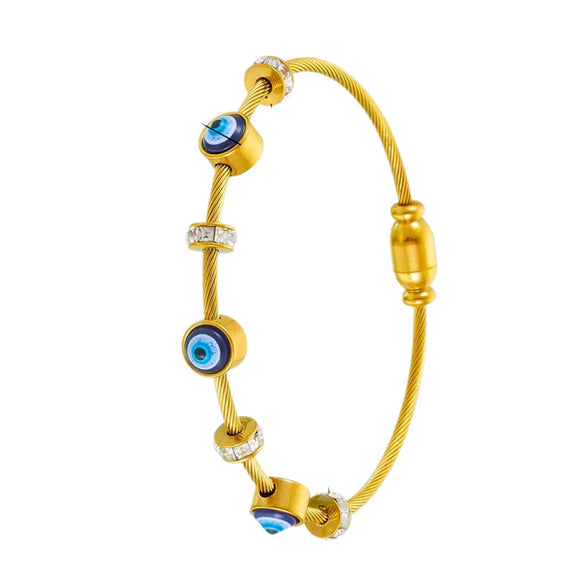 Wholesale Ins Style Devil's Eye Electroplated Stainless Steel Bracelet