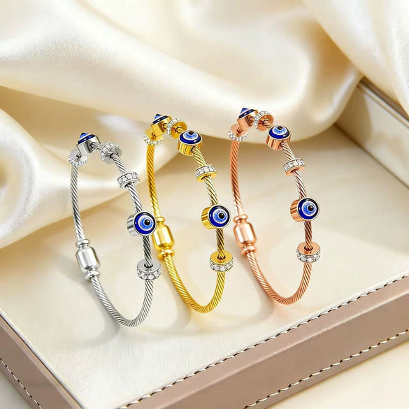 Wholesale Ins Style Devil's Eye Electroplated Stainless Steel Bracelet