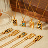 Wholesale Ins Style Diamond Inlaid Stainless Steel Pendant Necklace With Constellation Crown Heart Shape Flowers Cartoon Characters Star Geometric Animals Zodiac Patterns For Women