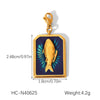 Wholesale Ins Style Dripping Oil Stainless Steel Jewelry Accessories With Star Moon Heart Love Eyes Fish Patterns For Women