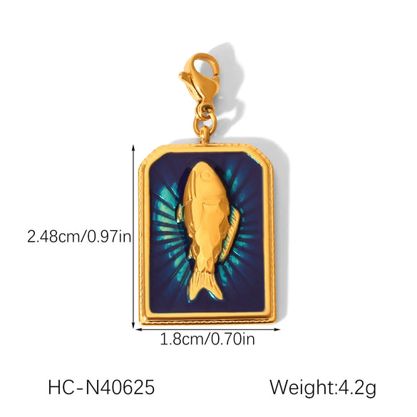 Wholesale Ins Style Dripping Oil Stainless Steel Jewelry Accessories With Star Moon Heart Love Eyes Fish Patterns For Women