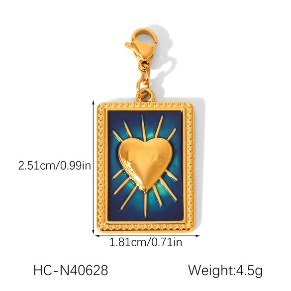 Wholesale Ins Style Dripping Oil Stainless Steel Jewelry Accessories With Star Moon Heart Love Eyes Fish Patterns For Women