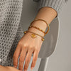 Wholesale Ins Style Electroplated Doublelayer Heart Pendant Stainless Steel Bracelet And Ring Accessories