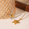 Wholesale Ins Style Electroplated Stainless Steel And Titanium Steel Geometric Star Pendant Necklace For Women With O Word Chain