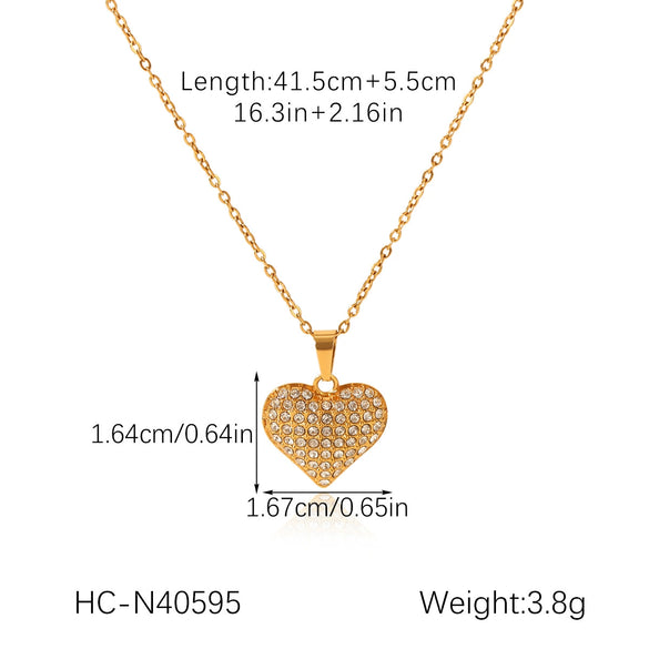 Wholesale Ins Style Electroplated Stainless Steel Geometric And Heart Shape Pendant Necklace For Women