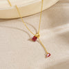 Wholesale Ins Style Electroplated Stainless Steel Heart Shape Pendant Tassel Chain Clavicle Necklace For Women