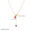 Wholesale Ins Style Electroplated Stainless Steel Heart Shape Pendant Tassel Chain Clavicle Necklace For Women