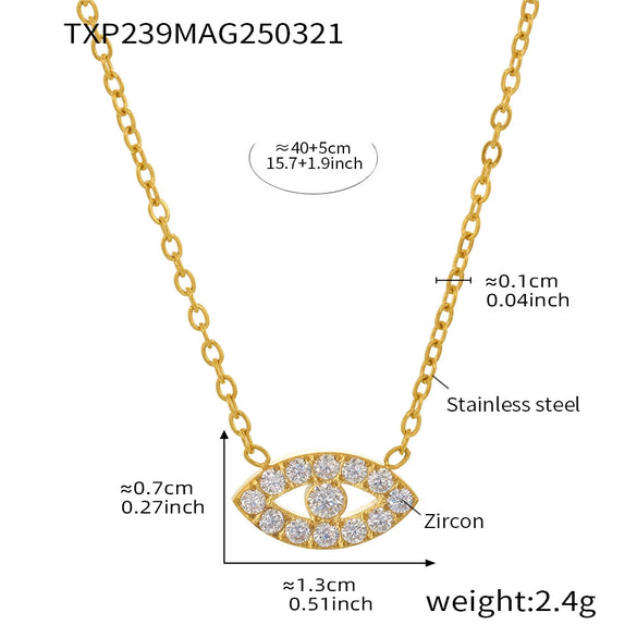 Wholesale Ins Style Ferris Wheel And Devil's Eye Inlaid Zircon Jewelry Set Made Of Titanium Steel And Stainless Steel With Electroplating For Unisex