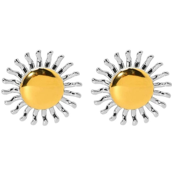 Wholesale Ins Style Flower Shape 18K Gold Plated Stainless Steel Earrings For Women