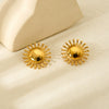 Wholesale Ins Style Flower Shape 18K Gold Plated Stainless Steel Earrings For Women