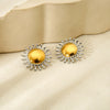 Wholesale Ins Style Flower Shape 18K Gold Plated Stainless Steel Earrings For Women