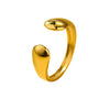 Wholesale Ins Style Geometric Asymmetrical Stainless Steel Ring With 18K Gold Electroplating For Women