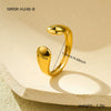 Wholesale Ins Style Geometric Asymmetrical Stainless Steel Ring With 18K Gold Electroplating For Women