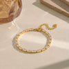 Wholesale Ins Style Geometric Colorful Zircon Vacuum Plated Stainless Steel Bracelet For Women And Unisex