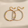Wholesale Ins Style Geometric Colorful Zircon Vacuum Plated Stainless Steel Bracelet For Women And Unisex