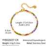 Wholesale Ins Style Geometric Colorful Zircon Vacuum Plated Stainless Steel Bracelet For Women And Unisex