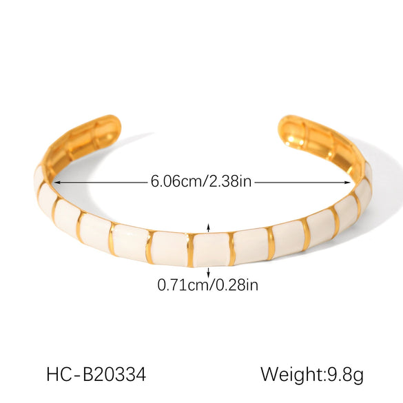 Wholesale Ins Style Geometric Dripping Oil Stainless Steel Bracelet For Women Luxury Highend Jewelry