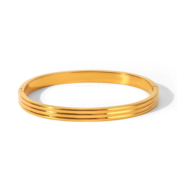 Wholesale Ins Style Geometric Electroplated Stainless Steel Ring Bracelet For Women Non Fading Jewelry