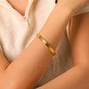 Wholesale Ins Style Geometric Electroplated Stainless Steel Ring Bracelet For Women Non Fading Jewelry