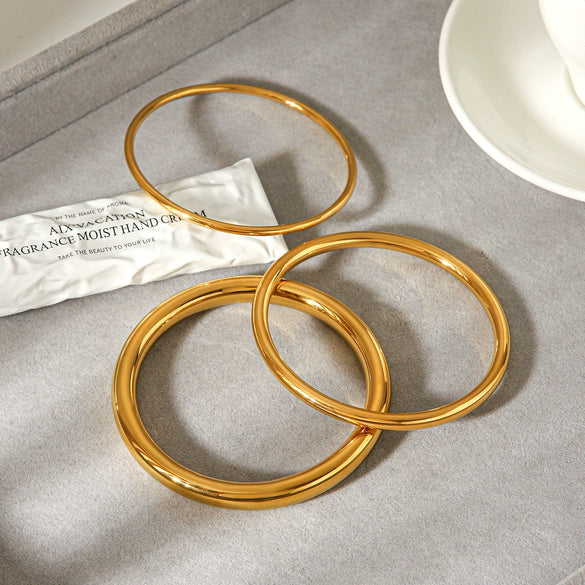 Wholesale Ins Style Geometric Electroplated Stainless Steel Ring Bracelet Light Luxury Jewelry