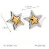 Wholesale Ins Style Geometric Fivepointed Star Electroplated Stainless Steel Earrings For Women