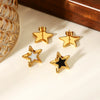 Wholesale Ins Style Geometric Fivepointed Star Electroplated Stainless Steel Earrings For Women