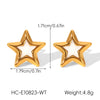 Wholesale Ins Style Geometric Fivepointed Star Electroplated Stainless Steel Earrings For Women