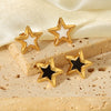 Wholesale Ins Style Geometric Fivepointed Star Electroplated Stainless Steel Earrings For Women