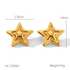 Wholesale Ins Style Geometric Fivepointed Star Electroplated Stainless Steel Earrings For Women