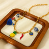 Wholesale Ins Style Geometric Fruit Stainless Steel Electroplated Pendant Necklace For Women